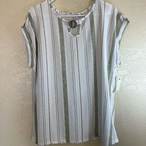 Green stripes blouse